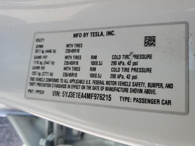 2021 Tesla Model 3