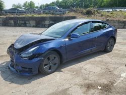 Salvage cars for sale at Marlboro, NY auction: 2022 Tesla Model 3