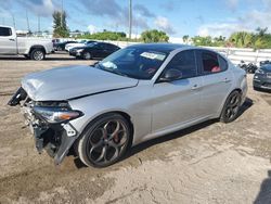 Salvage cars for sale at Miami, FL auction: 2019 Alfa Romeo Giulia TI