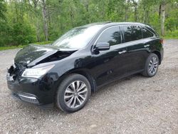 Salvage cars for sale at Bowmanville, ON auction: 2015 Acura MDX Technology
