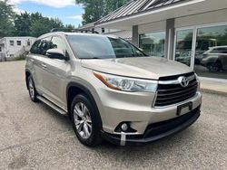 Salvage cars for sale at North Billerica, MA auction: 2015 Toyota Highlander XLE