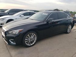 Salvage cars for sale at Grand Prairie, TX auction: 2021 Infiniti Q50 Luxe