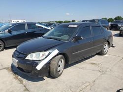 Salvage cars for sale at Grand Prairie, TX auction: 2005 Honda Civic DX VP