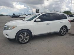 Salvage cars for sale at Miami, FL auction: 2013 Nissan Pathfinder S