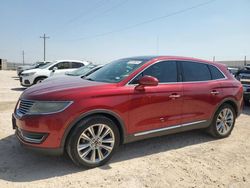 Salvage cars for sale at Andrews, TX auction: 2016 Lincoln MKX Reserve