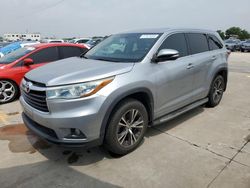 Salvage cars for sale at Grand Prairie, TX auction: 2016 Toyota Highlander XLE