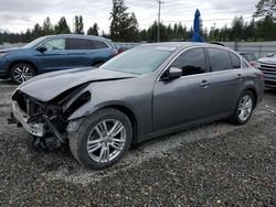 Salvage cars for sale from Copart Graham, WA: 2012 Infiniti G37 Base