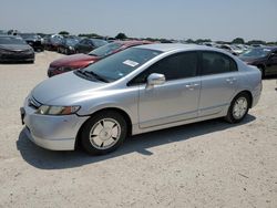 Salvage cars for sale at San Antonio, TX auction: 2008 Honda Civic Hybrid
