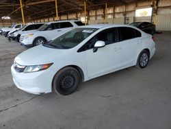 Honda Civic salvage cars for sale: 2012 Honda Civic LX