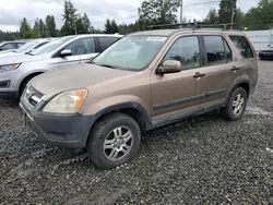 Salvage cars for sale from Copart Graham, WA: 2002 Honda CR-V EX