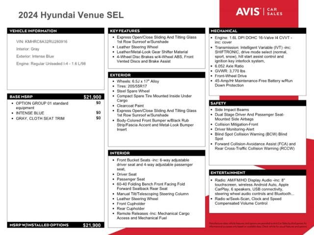 2024 Hyundai Venue SEL