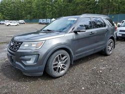 Salvage cars for sale at Graham, WA auction: 2016 Ford Explorer Sport