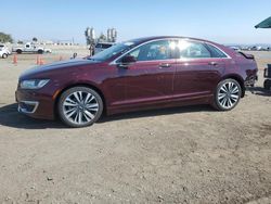 Salvage cars for sale at San Diego, CA auction: 2017 Lincoln MKZ Hybrid Reserve