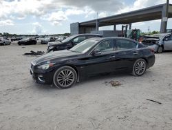 Salvage cars for sale at West Palm Beach, FL auction: 2018 Infiniti Q50 Luxe