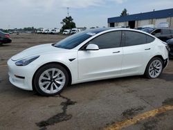 Salvage cars for sale at Woodhaven, MI auction: 2021 Tesla Model 3