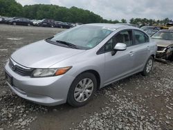 Honda Civic salvage cars for sale: 2012 Honda Civic LX