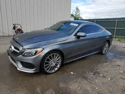 Salvage cars for sale at Duryea, PA auction: 2017 Mercedes-Benz C 300 4matic