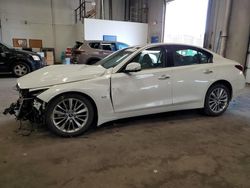 Salvage cars for sale from Copart Blaine, MN: 2018 Infiniti Q50 Luxe