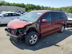Salvage cars for sale at Exeter, RI auction: 2015 Toyota Sienna LE