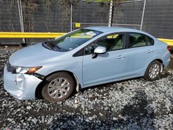 Salvage cars for sale at Waldorf, MD auction: 2012 Honda Civic LX