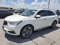 Salvage cars for sale at Grand Prairie, TX auction: 2017 Acura MDX Advance