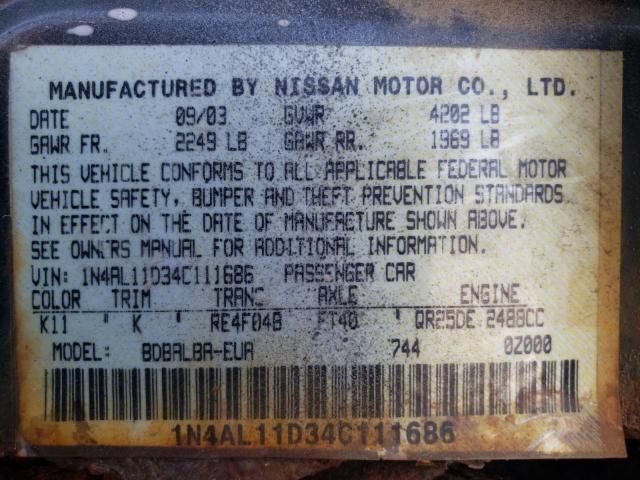 2004 Nissan Altima Base