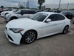 Salvage cars for sale at Miami, FL auction: 2018 Alfa Romeo Giulia