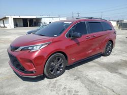 Salvage cars for sale from Copart Sun Valley, CA: 2021 Toyota Sienna XSE