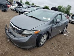 Salvage cars for sale at Elgin, IL auction: 2012 Honda Civic LX