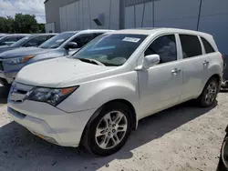 Salvage cars for sale at Apopka, FL auction: 2007 Acura MDX Technology