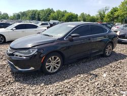 Salvage cars for sale at Chalfont, PA auction: 2015 Chrysler 200 Limited