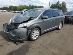 Salvage cars for sale at Denver, CO auction: 2012 Toyota Sienna XLE