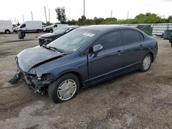 Salvage cars for sale from Copart Miami, FL: 2010 Honda Civic Hybrid