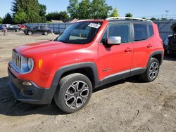 Salvage SUVs for sale at auction: 2016 Jeep Renegade Limited