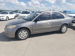 Salvage cars for sale at Grand Prairie, TX auction: 2004 Honda Civic LX