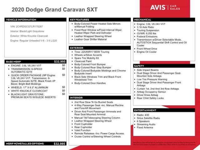 2020 Dodge Grand Caravan SXT