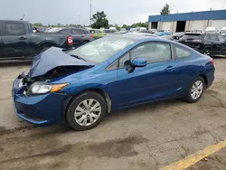 Salvage cars for sale at Woodhaven, MI auction: 2012 Honda Civic LX