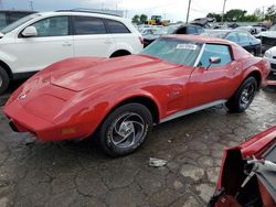 Salvage cars for sale at Chicago Heights, IL auction: 1976 Chevrolet Corvette