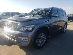 Salvage cars for sale at Grand Prairie, TX auction: 2016 Infiniti QX80