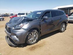 Salvage cars for sale at Brighton, CO auction: 2022 Toyota Highlander Platinum