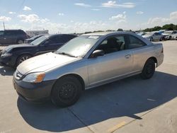 Salvage cars for sale at Grand Prairie, TX auction: 2002 Honda Civic LX