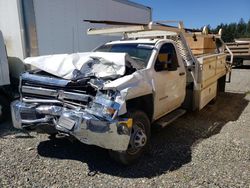 Salvage trucks for sale at Graham, WA auction: 2016 Chevrolet Silverado C3500