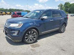 Salvage cars for sale at Dunn, NC auction: 2017 Ford Explorer Platinum