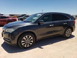 Salvage cars for sale at Andrews, TX auction: 2016 Acura MDX Technology