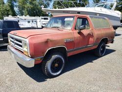 Salvage cars for sale from Copart Arlington, WA: 1986 Dodge Ramcharger AW-100