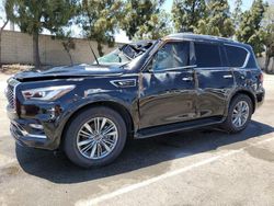 Salvage cars for sale from Copart Rancho Cucamonga, CA: 2021 Infiniti QX80 Luxe