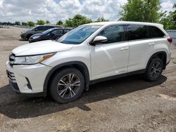 Salvage cars for sale at London, ON auction: 2019 Toyota Highlander LE