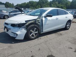 Salvage cars for sale at Assonet, MA auction: 2017 Chevrolet Malibu LS