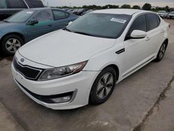 Salvage cars for sale at Grand Prairie, TX auction: 2012 KIA Optima Hybrid