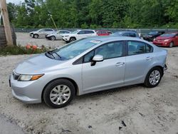 Salvage cars for sale at Candia, NH auction: 2012 Honda Civic LX